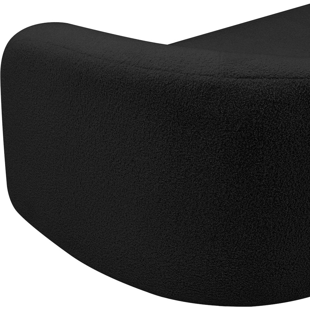 Kali Black Faux Shearling Teddy Fabric Chair
