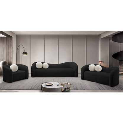 Kali Black Faux Shearling Teddy Fabric Chair