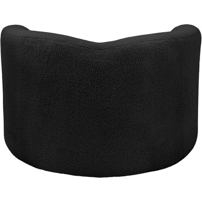 Kali Black Faux Shearling Teddy Fabric Chair