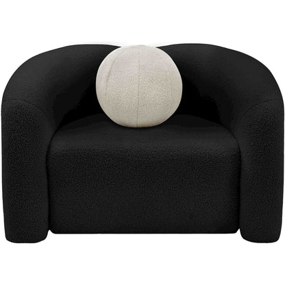 Kali Black Faux Shearling Teddy Fabric Chair