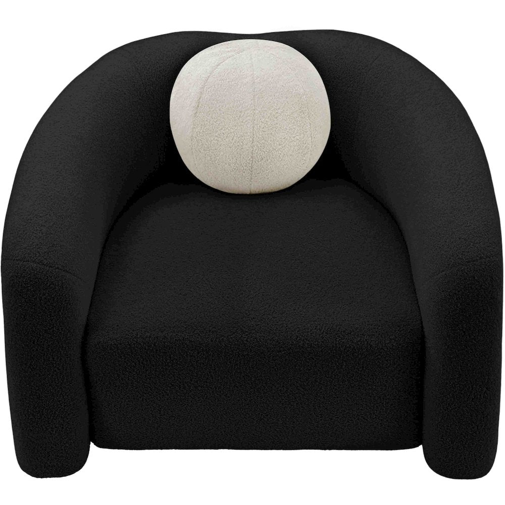 Kali Black Faux Shearling Teddy Fabric Chair