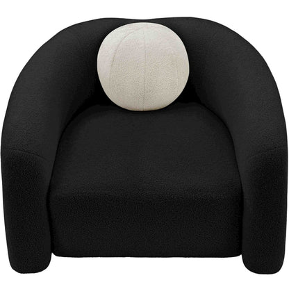 Kali Black Faux Shearling Teddy Fabric Chair