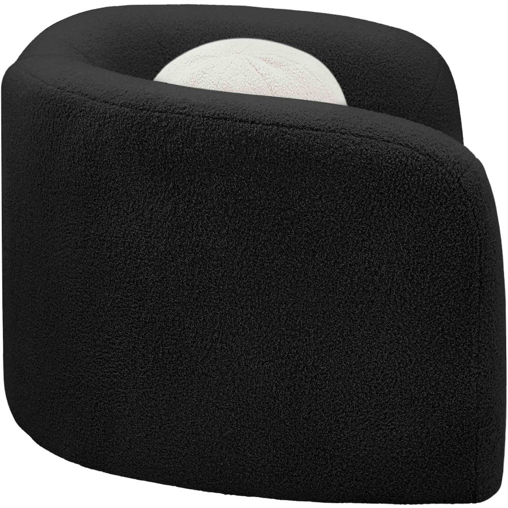 Kali Black Faux Shearling Teddy Fabric Chair