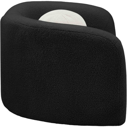 Kali Black Faux Shearling Teddy Fabric Chair