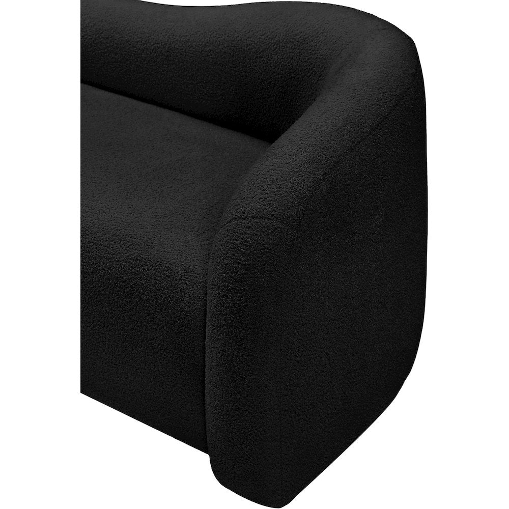 Kali Black Faux Shearling Teddy Fabric Chair