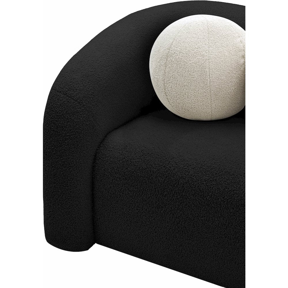 Kali Black Faux Shearling Teddy Fabric Chair