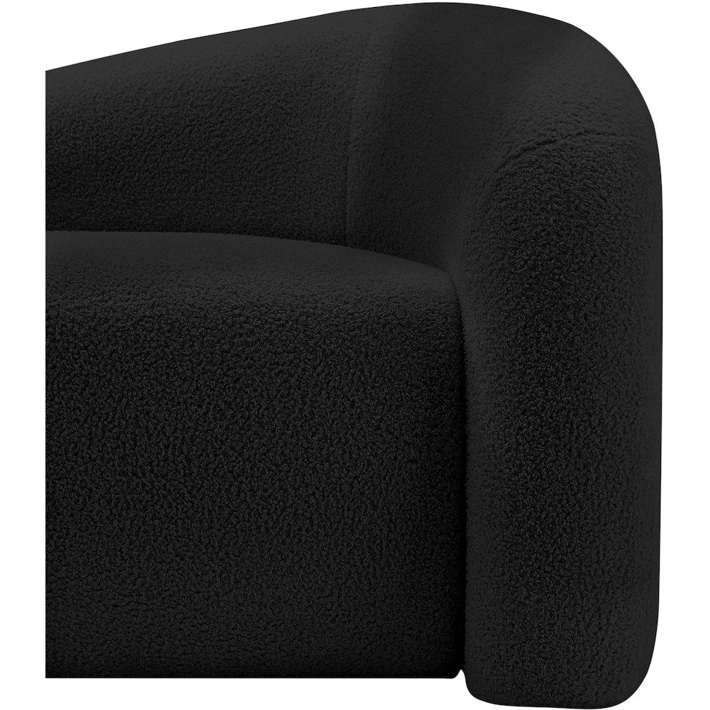 Kali Black Faux Shearling Teddy Fabric Chair