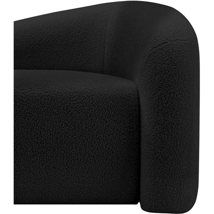 Kali Black Faux Shearling Teddy Fabric Chair