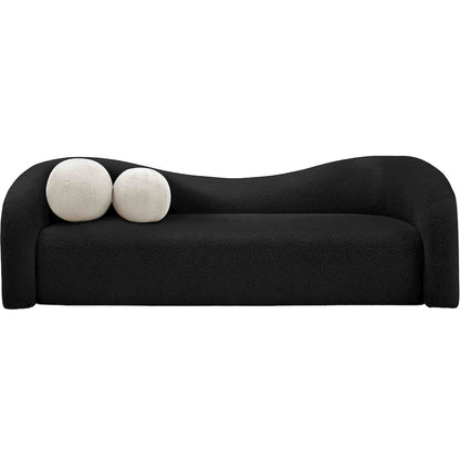 Kali Black Faux Shearling Teddy Fabric Sofa
