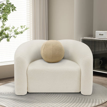 Kali Cream Faux Shearling Teddy Fabric Chair