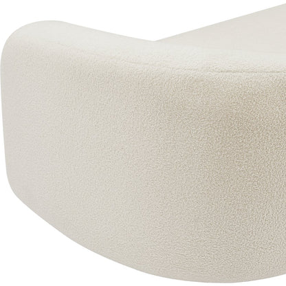 Kali Cream Faux Shearling Teddy Fabric Loveseat