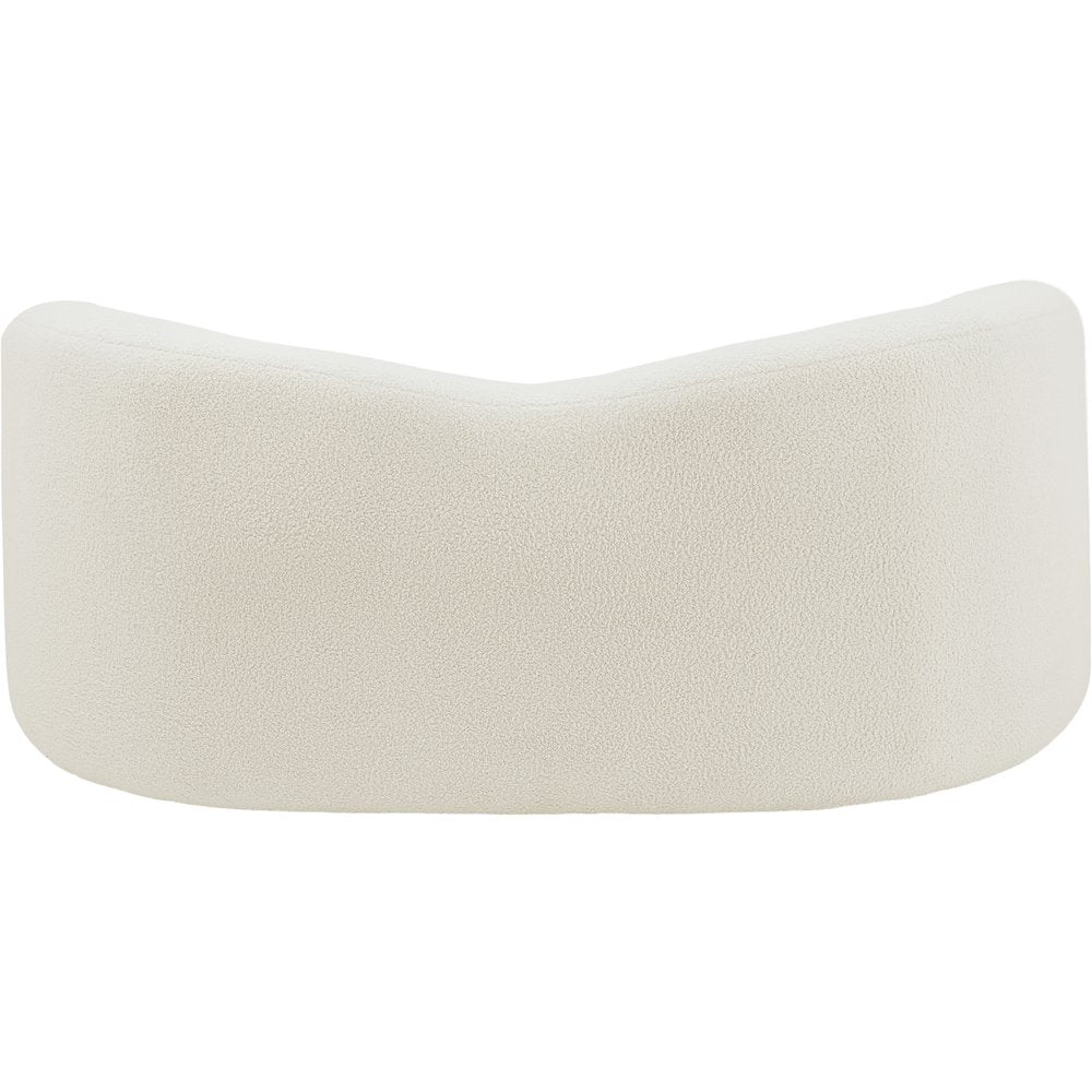 Kali Cream Faux Shearling Teddy Fabric Loveseat