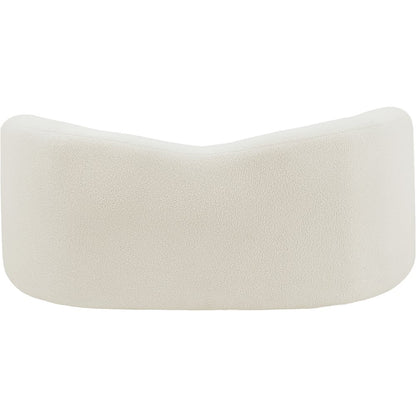 Kali Cream Faux Shearling Teddy Fabric Loveseat