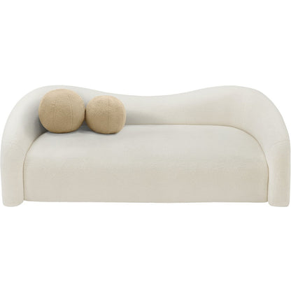 Kali Cream Faux Shearling Teddy Fabric Sofa