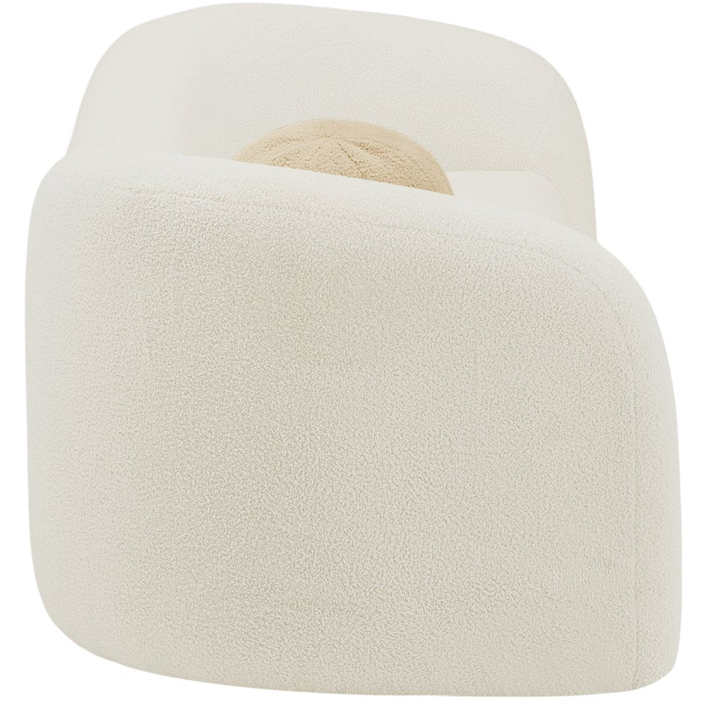 Kali Cream Faux Shearling Teddy Fabric Sofa