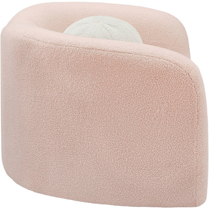 Kali Pink Faux Shearling Teddy Fabric Chair