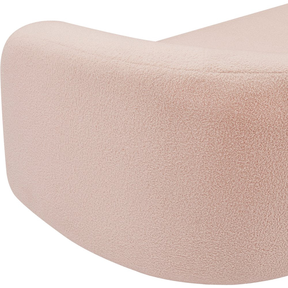 Kali Pink Faux Shearling Teddy Fabric Loveseat
