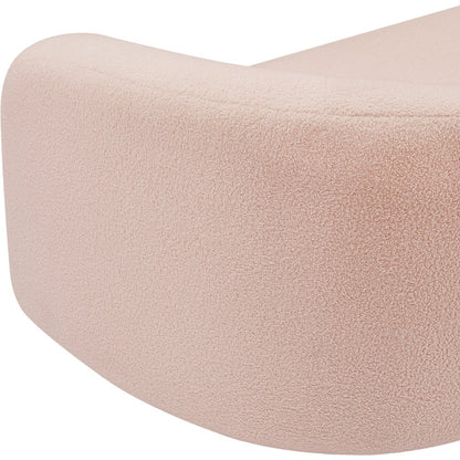 Kali Pink Faux Shearling Teddy Fabric Loveseat