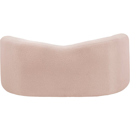 Kali Pink Faux Shearling Teddy Fabric Loveseat