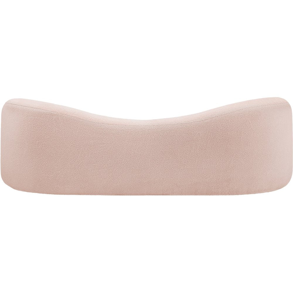 Kali Pink Faux Shearling Teddy Fabric Sofa