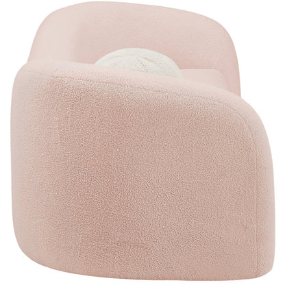 Kali Pink Faux Shearling Teddy Fabric Sofa