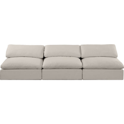 Comfy Beige Linen Textured Fabric Modular Sofa