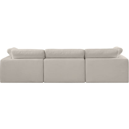 Comfy Beige Linen Textured Fabric Modular Sofa