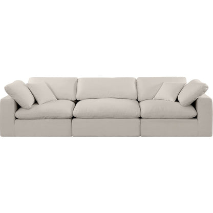 Comfy Beige Linen Textured Fabric Modular Sofa