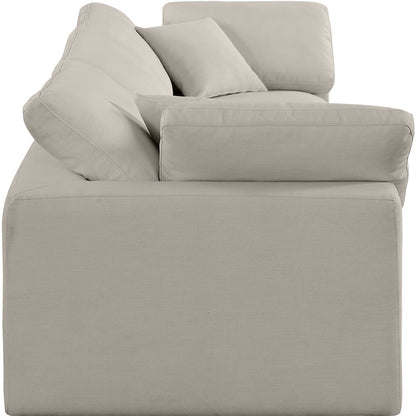 Comfy Beige Linen Textured Fabric Modular Sofa