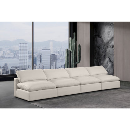 Comfy Beige Linen Textured Fabric Modular Sofa