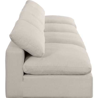 Comfy Beige Linen Textured Fabric Modular Sofa