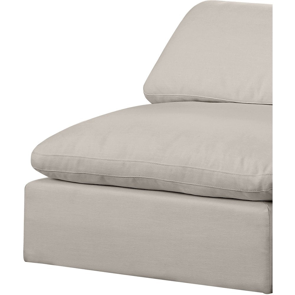 Comfy Beige Linen Textured Fabric Modular Sofa