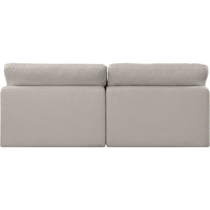 Comfy Beige Linen Textured Fabric Modular Sofa