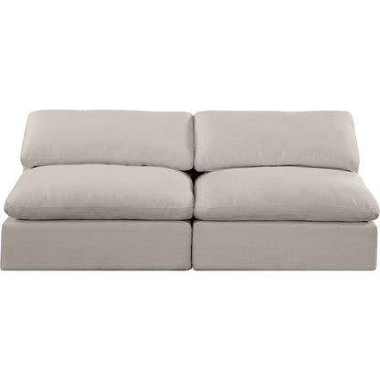 Comfy Beige Linen Textured Fabric Modular Sofa