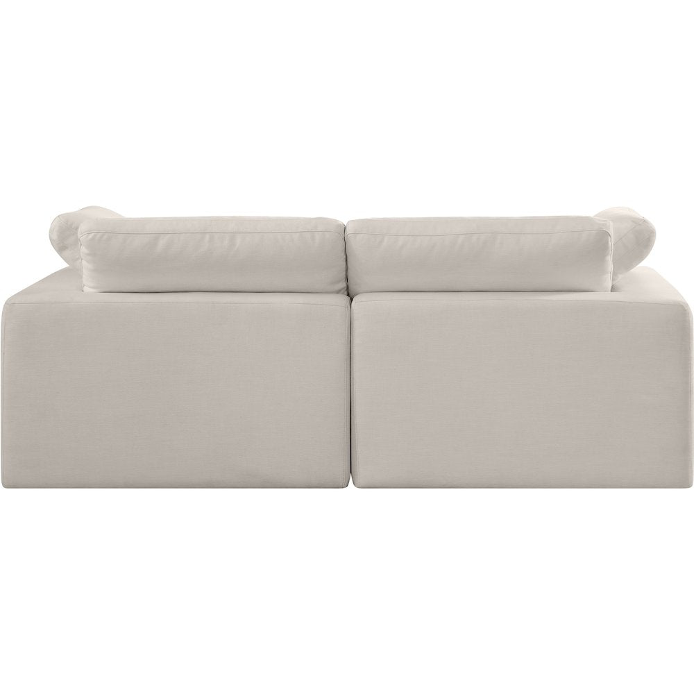 Comfy Beige Linen Textured Fabric Modular Sofa