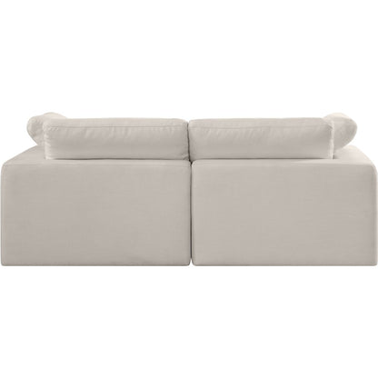 Comfy Beige Linen Textured Fabric Modular Sofa