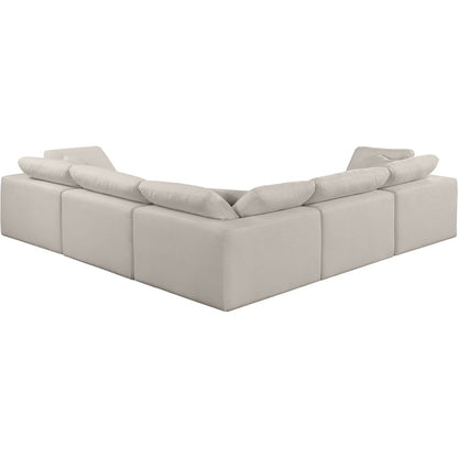 Comfy Beige Linen Textured Fabric Modular Sectional