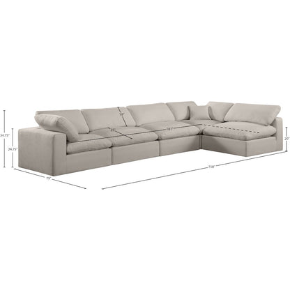 Comfy Beige Linen Textured Fabric Modular Sectional