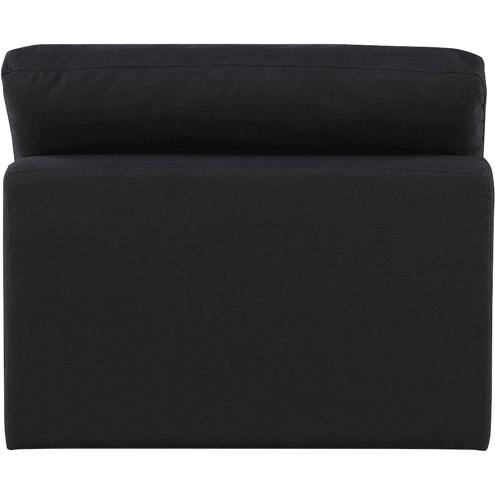 Comfy Black Linen Textured Fabric Modular Armless Chair