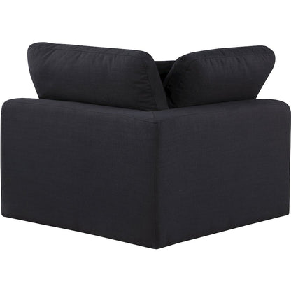 Comfy Black Linen Textured Fabric Modular Corner Chair