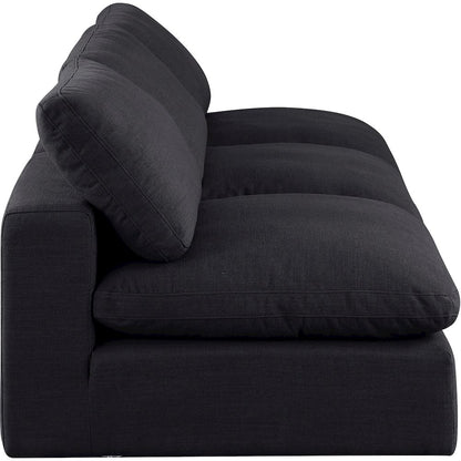 Comfy Black Linen Textured Fabric Modular Sofa