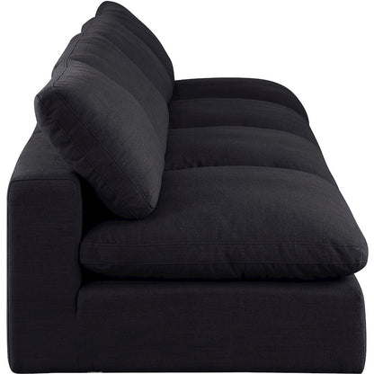 Comfy Black Linen Textured Fabric Modular Sofa