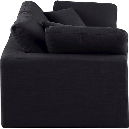 Comfy Black Linen Textured Fabric Modular Sofa