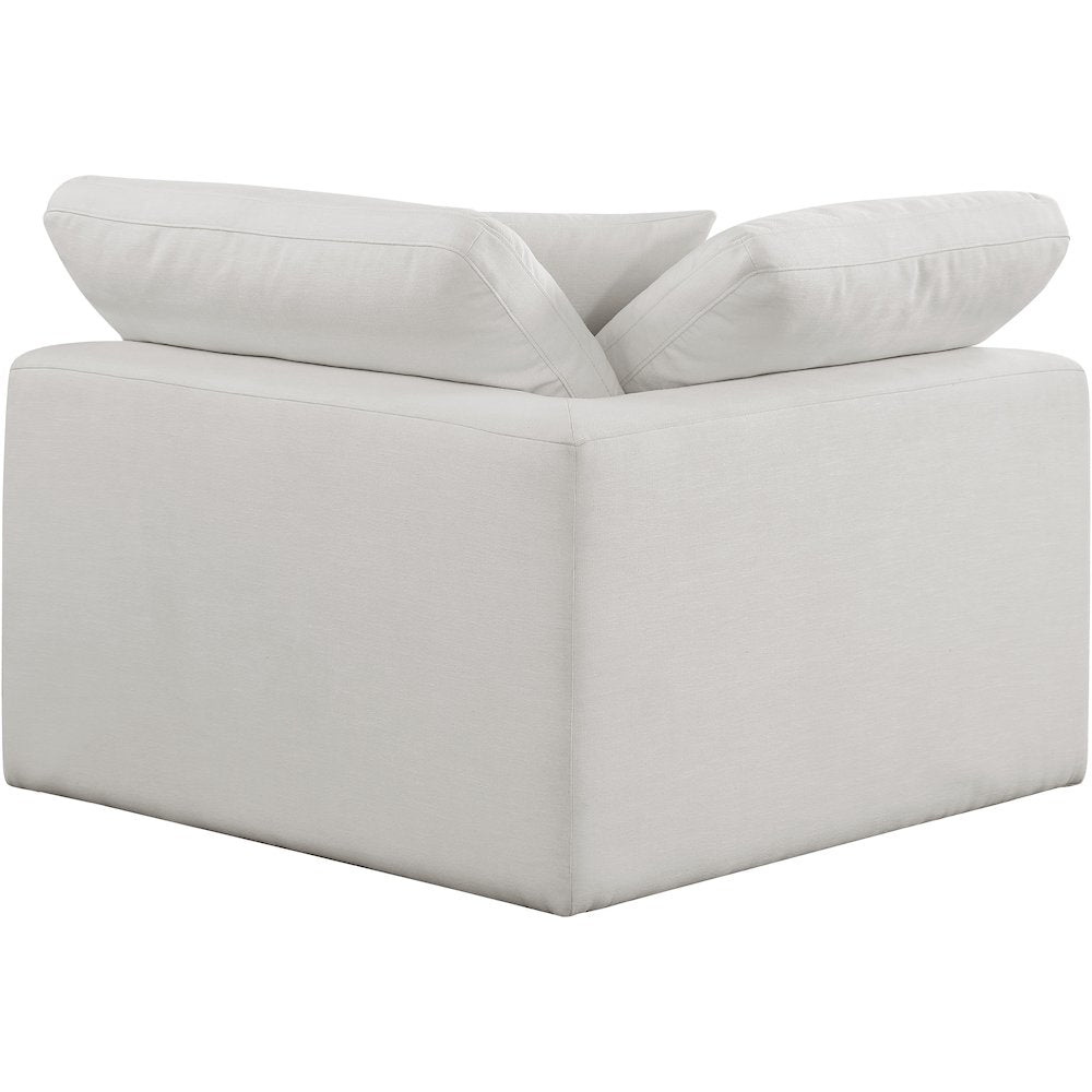 Comfy Cream Linen Textured Fabric Modular Corner Chair