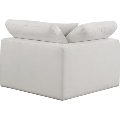 Comfy Cream Linen Textured Fabric Modular Corner Chair