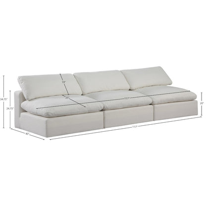 Comfy Cream Linen Textured Fabric Modular Sofa