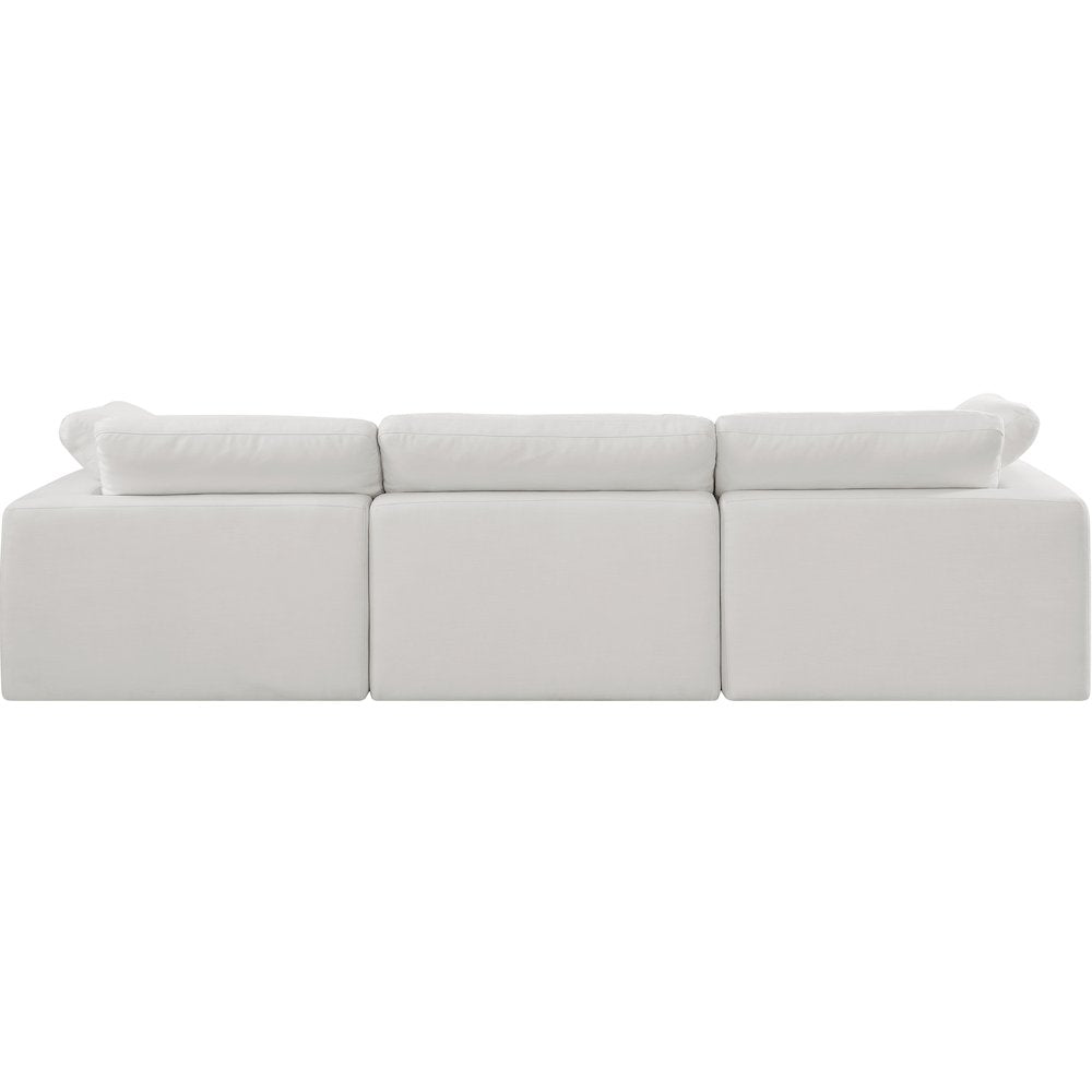 Comfy Cream Linen Textured Fabric Modular Sofa