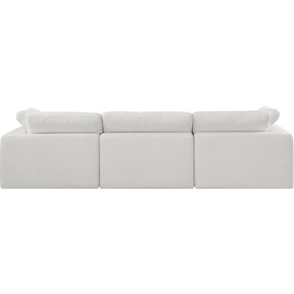 Comfy Cream Linen Textured Fabric Modular Sofa