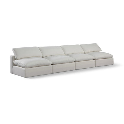 Comfy Cream Linen Textured Fabric Modular Sofa