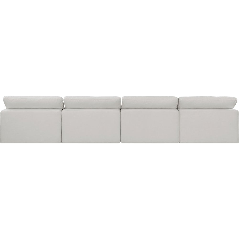 Comfy Cream Linen Textured Fabric Modular Sofa